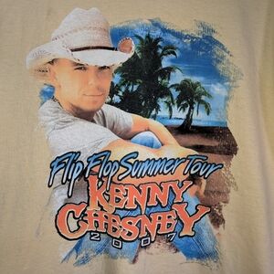 Kenny Chesney Vintage Flip Flop Summer 2007 Tour Band Tee T-shirt Adult Small